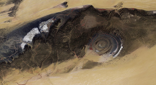 Глаз Пустыни. Вид из космоса.