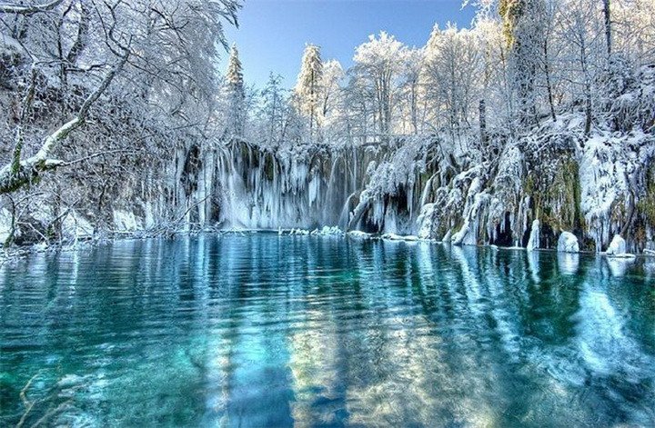 Плитвицкие озера зимой