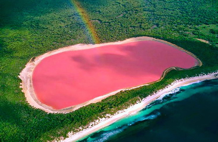 Озеро Хиллер - розовое озеро Австралии