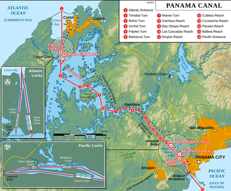Схема Панамского канала