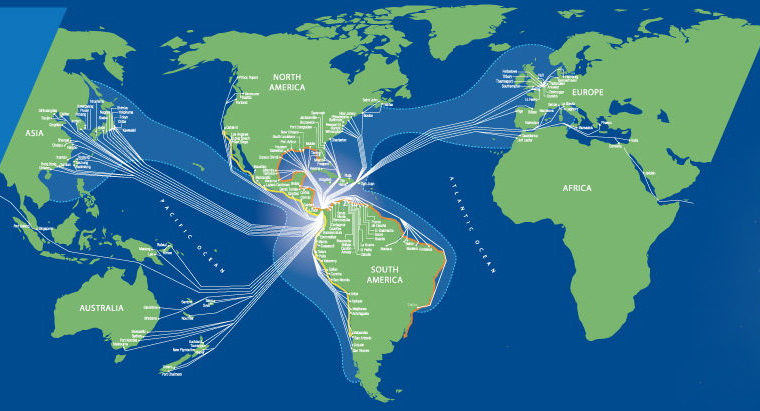 схема маршрутов через Панамский канал