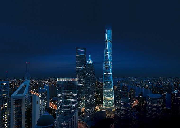 Шанхайская Башня. вечерний вид