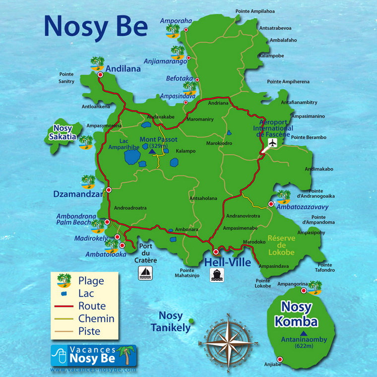 Схема острова Нуси-Бе