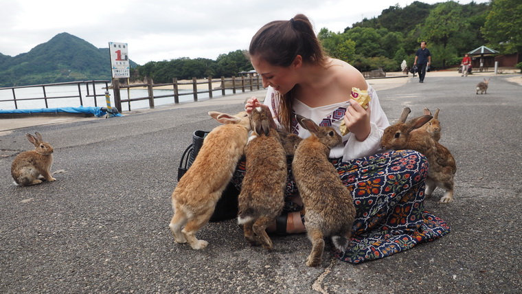 Кролики на острове Окуносима