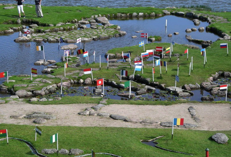 Озеро Клейтруп и флаги государств